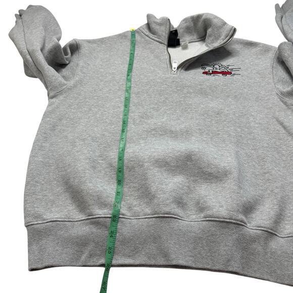KEITH HARING x H&M Skateboard Figure 1/4 Zip Fleece Sweatshirt Size Medium Mens - Picture 6 of 8